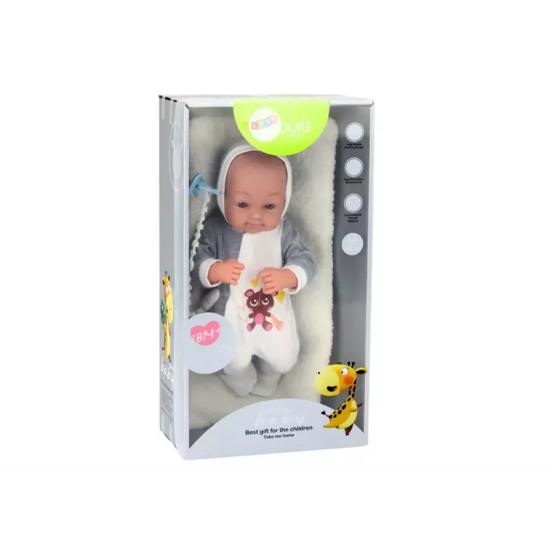 LEAN TOYS Babypop met fopspeen deken romper accessoireset 35 cm