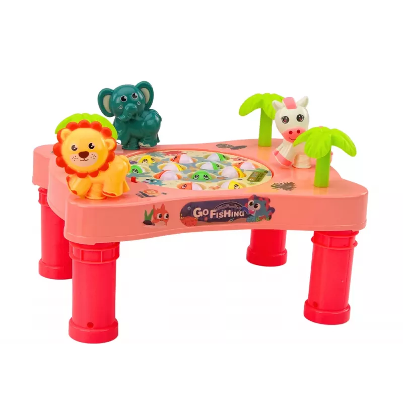 LEAN TOYS Vissen arcadespel roze tafel
