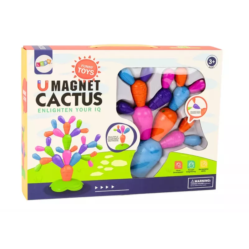 LEAN TOYS Magnetische cactus constructieblokken 16 elementen