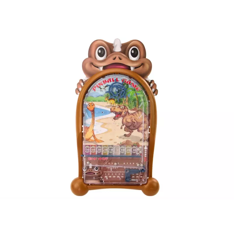 LEAN TOYS Flipperkast arcadespel dinosaurussen bruin standaard
