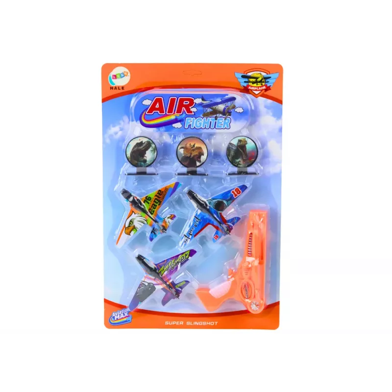 LEAN TOYS Geweer Lanceerder Vliegtuigen 3 Vliegtuigen 3 Schilden Oranje