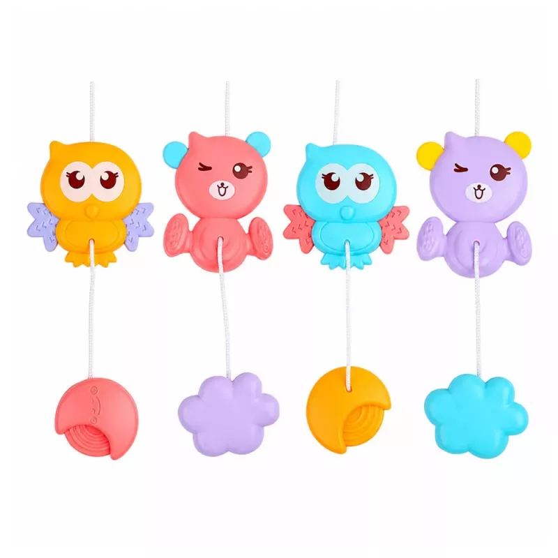 LEAN TOYS Wiegcarrousel projector afstandsbediening melodieën dierengeluiden blauw