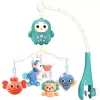 LEAN TOYS Wiegcarrousel met afstandsbediening slaapliedjes geluiden blauw