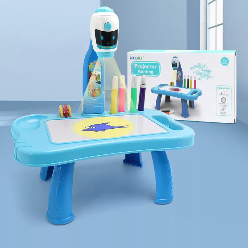LEAN TOYS Mini Projector Robot Tafel 2in1 Accessoire Blauw