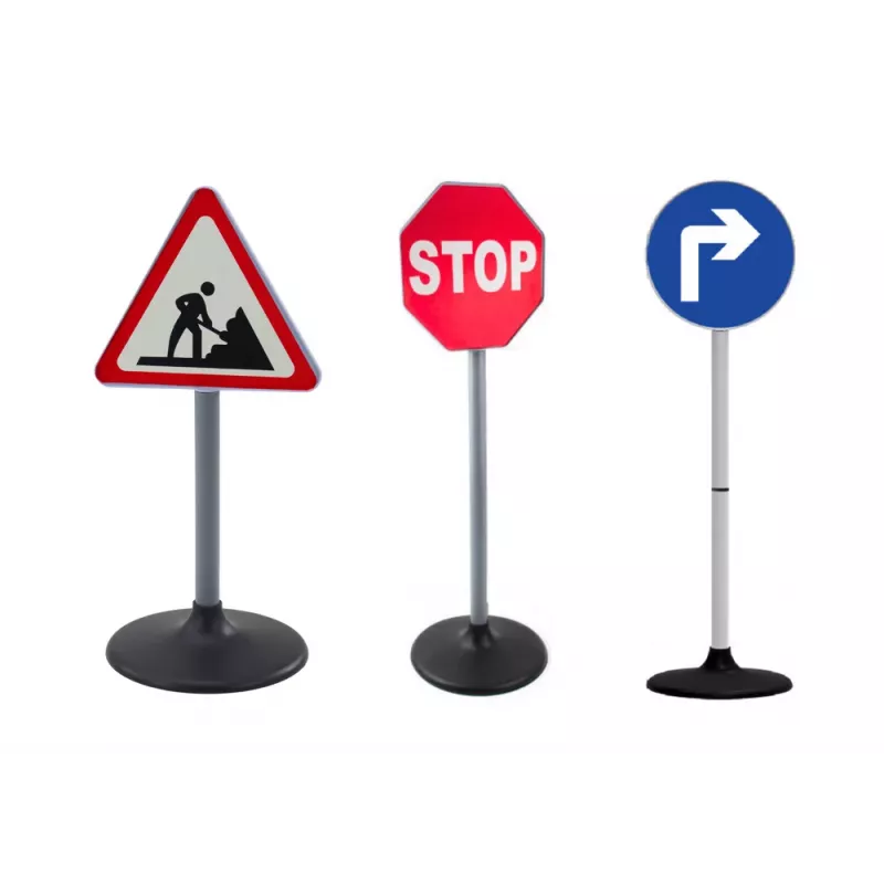 LEAN TOYS Educational Set Large Road Signs 76cm 3 stuks