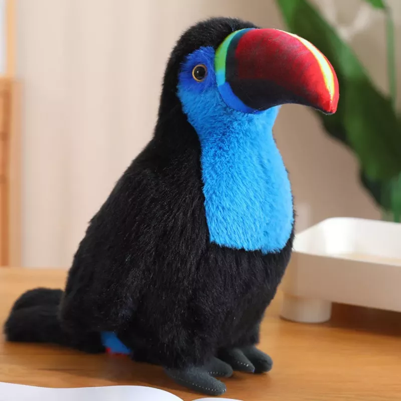 LEAN TOYS Pluchen toekan vogel speelgoed blauw 35cm
