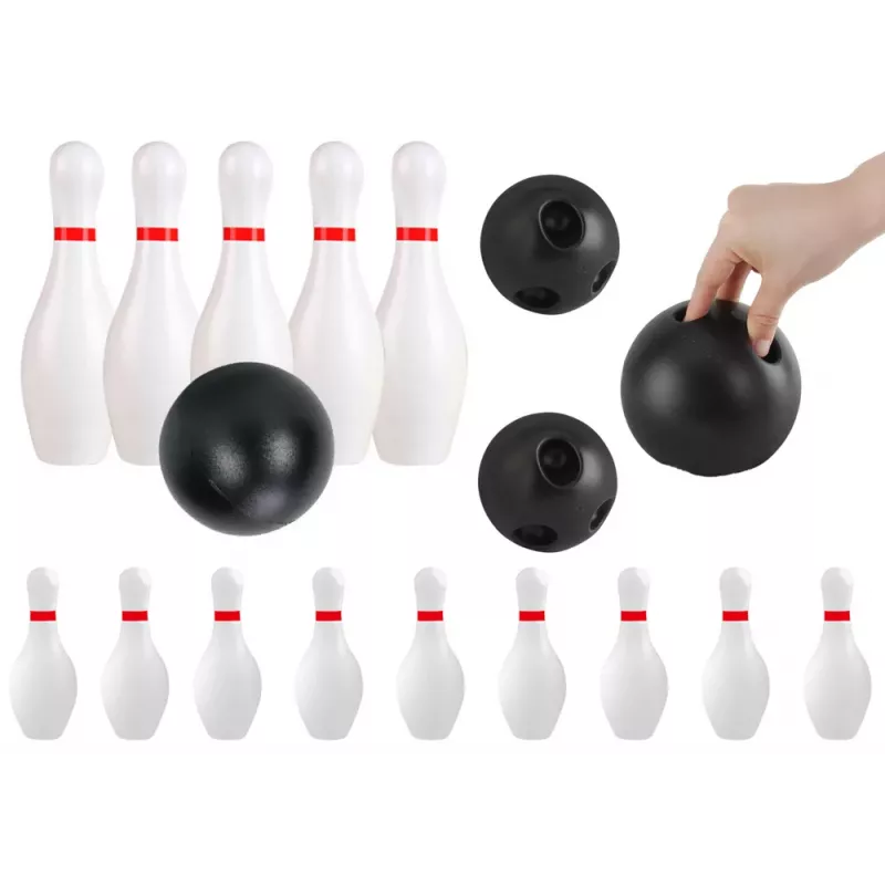 LEAN TOYS Klassieke bowlingset twee ballen 10 kegels behendigheidsspel