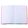 LEAN Pluche notitieboek gelinieerd met eenhoorn 3D kleurig