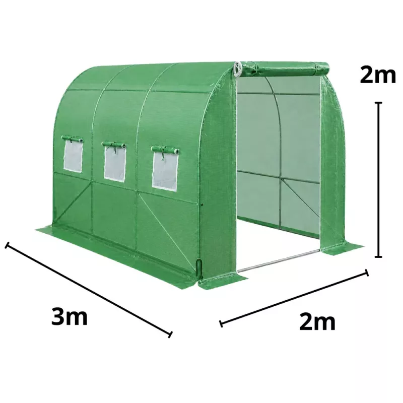 LEAN Groene UV-tunnel voor groente met ramen 2x3 M 6M²