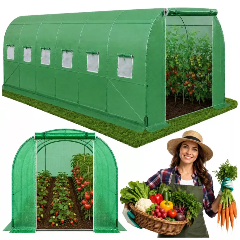LEAN Kas voor groente, groene UV-ramen, 6x3x2m, 18m²