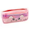 LEAN School Etui Met Kat Twee Vakken Roze 21.5cm