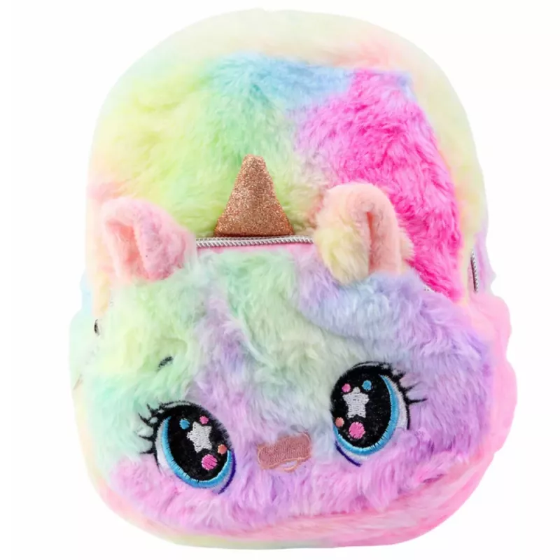 LEAN Kinderrugzak Pluche Eenhoorn Regenboog Bont 20cm 3L