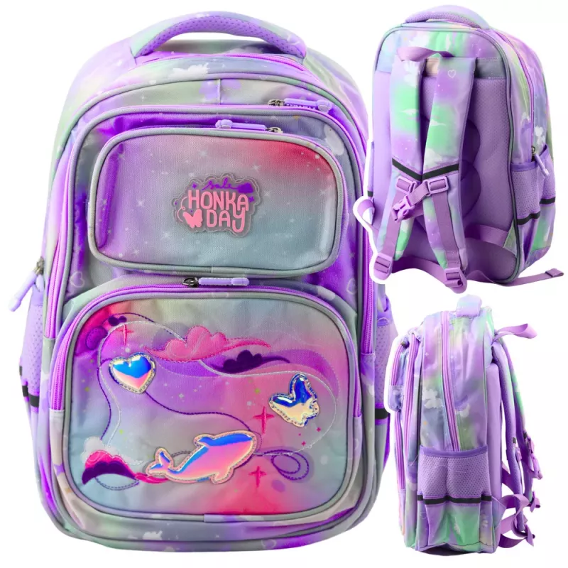 LEAN schoolrugzak met borstband, pastelkleuren, 20 L