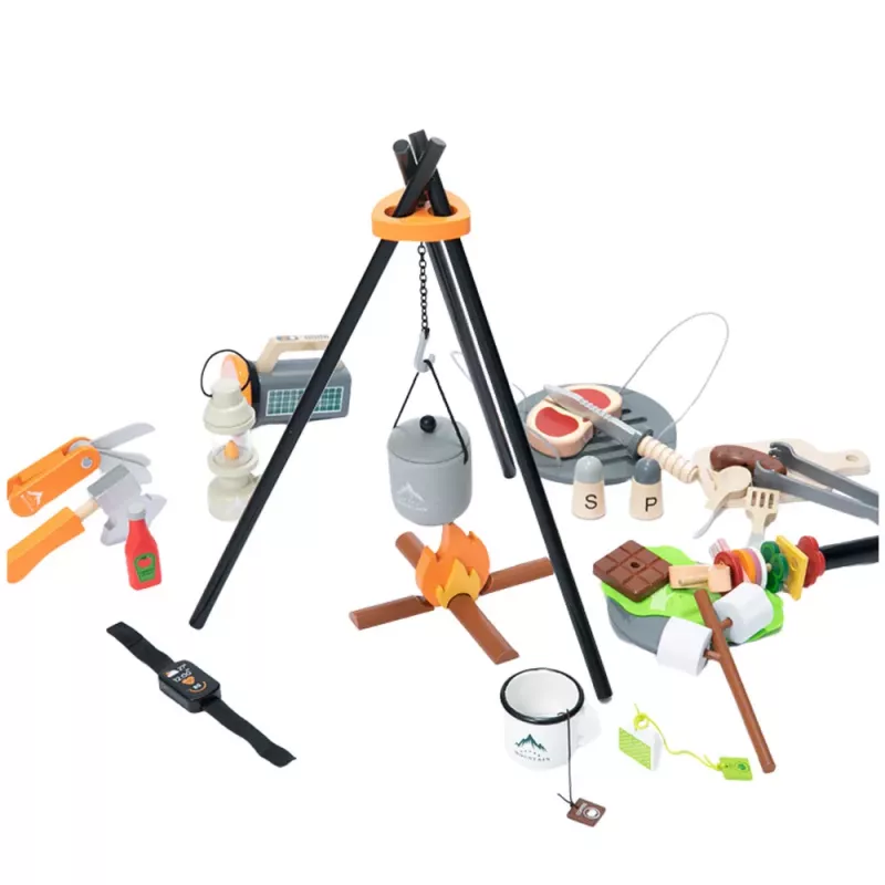 LEAN TOYS camping set houten kampvuuraccessoires 45 stuks