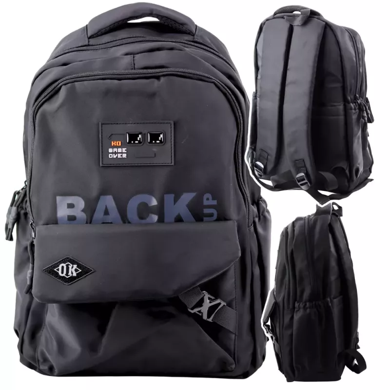 LEAN City schoolrugzak 6 vakken Back Up zwart 23L 46cm