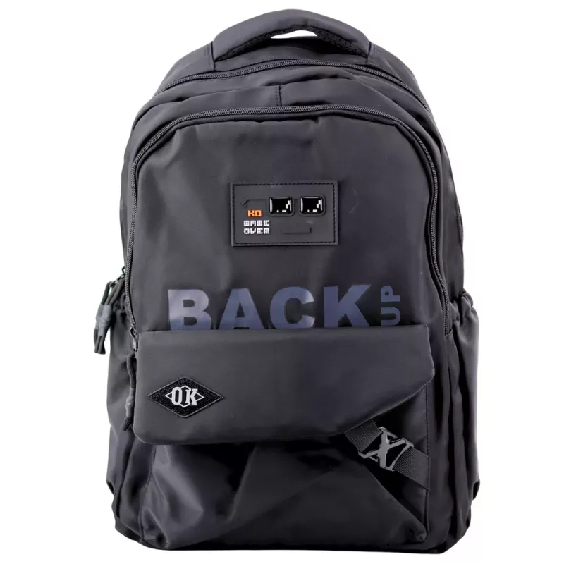 LEAN City schoolrugzak 6 vakken Back Up zwart 23L 46cm