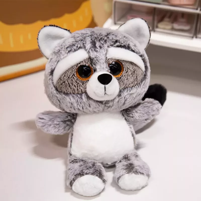 LEAN TOYS knuffel wasbeer knuffeldier grote ogen 22cm