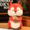 LEAN TOYS pluche mascotte knuffel eekhoorn met noot 25cm