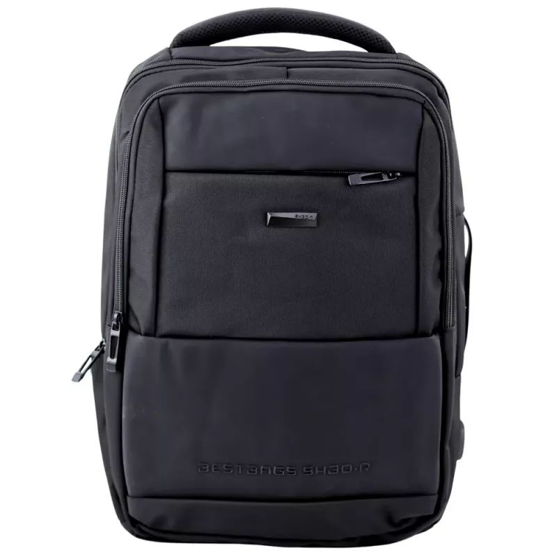 LEAN City business rugzak USB borstband zwart 26L 45cm