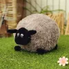 LEAN TOYS Pluchen mascotte knuffelschaap met krullige wol, lichtbruin, 20 cm