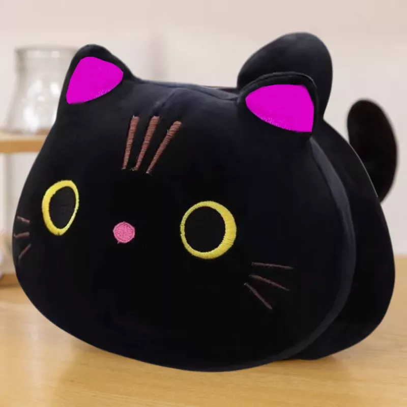 LEAN TOYS Pluchen mascotte knuffel zwarte kat 18cm