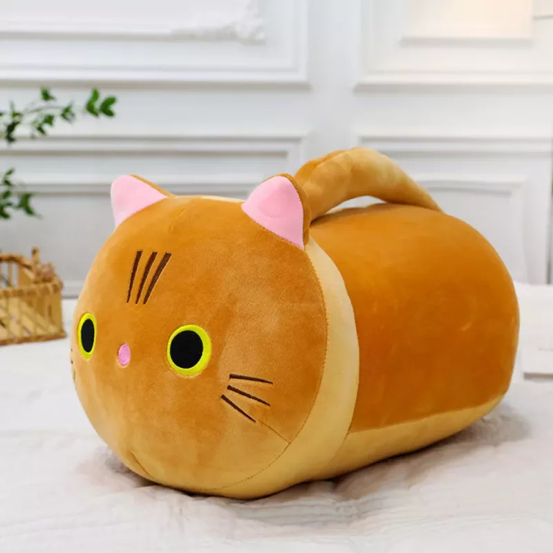 LEAN TOYS Pluchen mascotte knuffel kat met lange staart gember 40cm