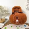LEAN TOYS Capybara pluchen tas met beker bruin 20cm