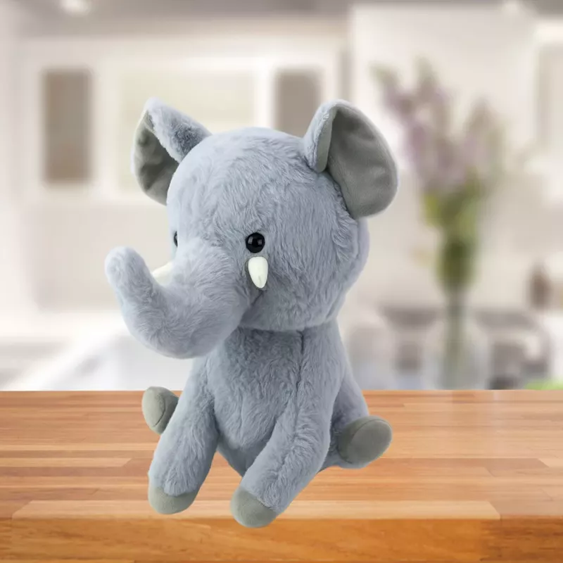 LEAN TOYS Pluche mascotte knuffel grote olifant grijs 36cm