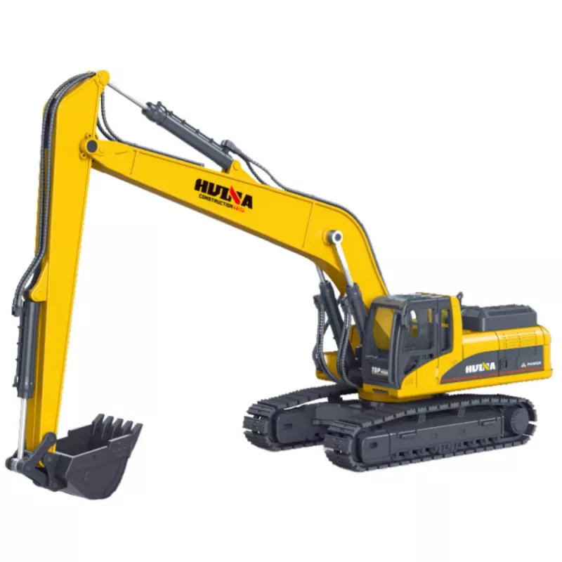 Huina metalen rupsgraafmachine beweegbare arm geel 1:50
