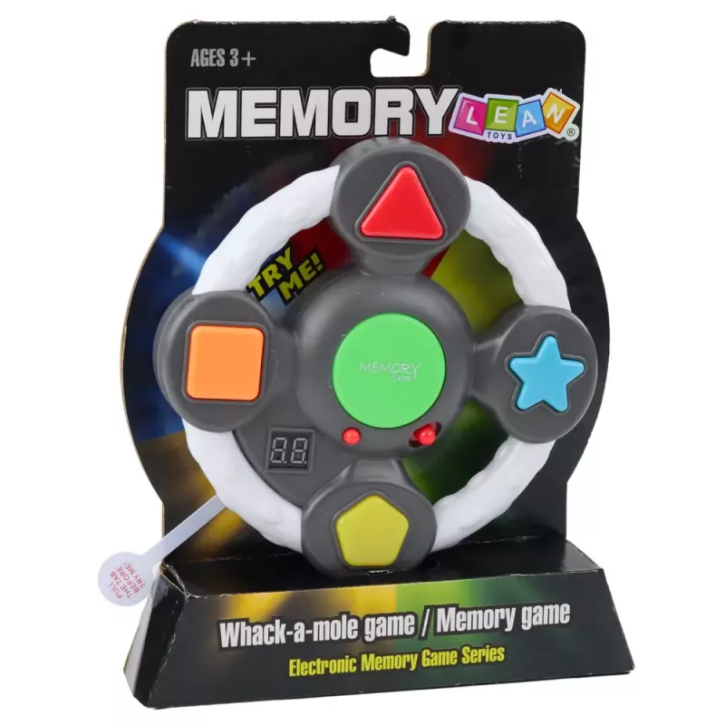 LEAN TOYS elektronisch logisch spel memory arcade stuurwiel met licht en geluid
