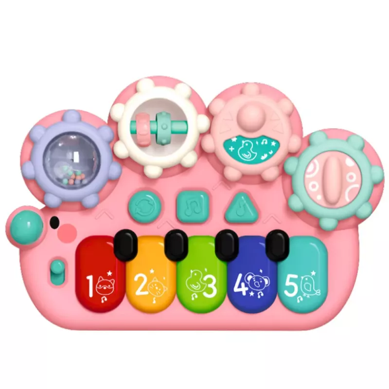 LEAN TOYS Interactieve piano voor kinderen Gears roze