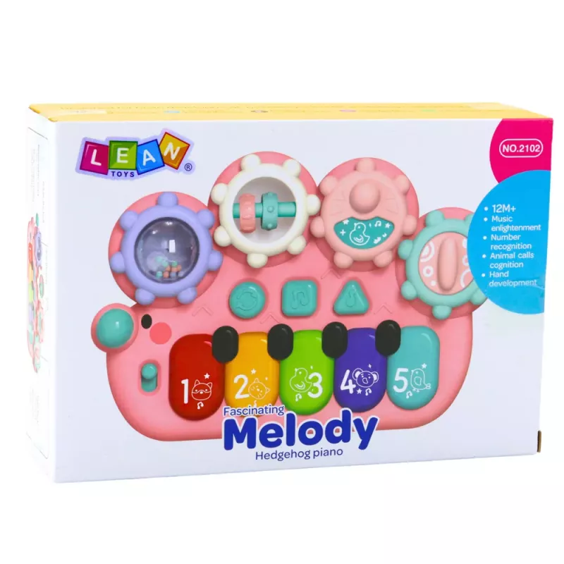 LEAN TOYS Interactieve piano voor kinderen Gears roze