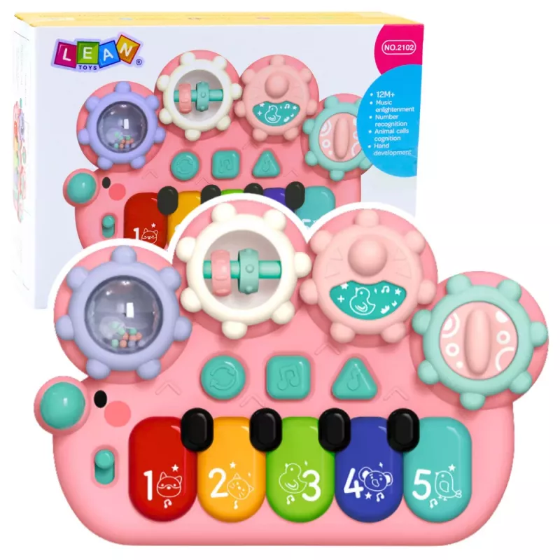LEAN TOYS Interactieve piano voor kinderen Gears roze