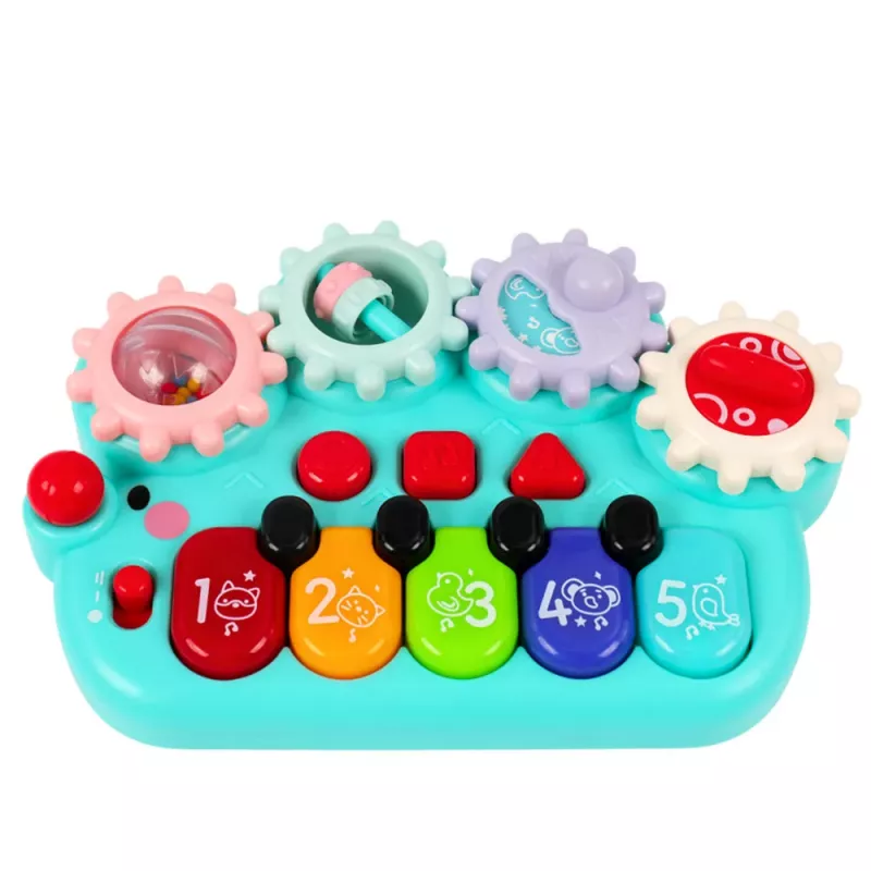 LEAN TOYS Interactieve piano voor kinderen Gears blauw