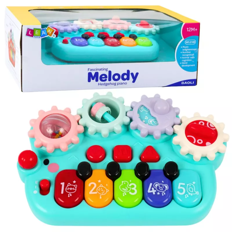 LEAN TOYS Interactieve piano voor kinderen Gears blauw
