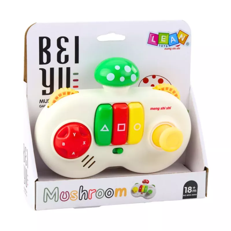 LEAN TOYS Console Pad interactieve sensorische paddenstoel voor kinderen met licht en geluid