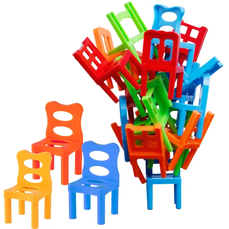 LEAN TOYS Vallen balanceerstoelen arcadespel 36 stuks kleurrijk