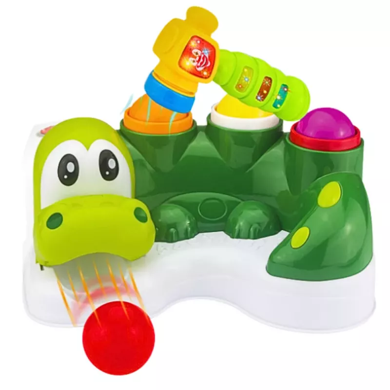 LEAN TOYS Arcadespel bal klopper glijhamer interactieve krokodil