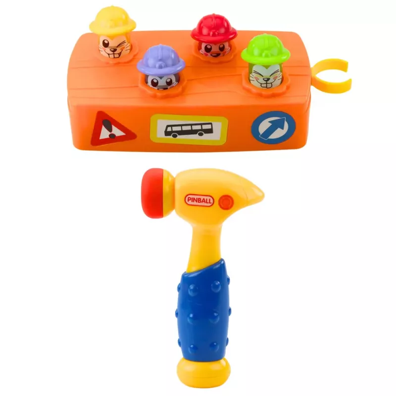 LEAN TOYS Interactief speelgoed bonte hamer hamster wegenbouw