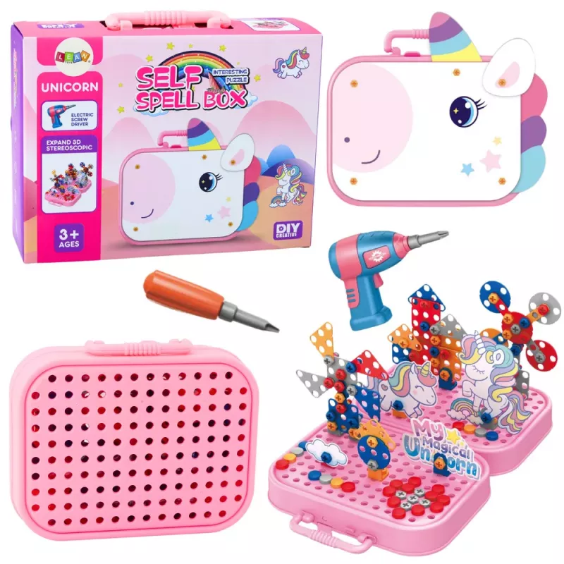 LEAN TOYS DIY Eenhoorn Boorset Bouwstenen