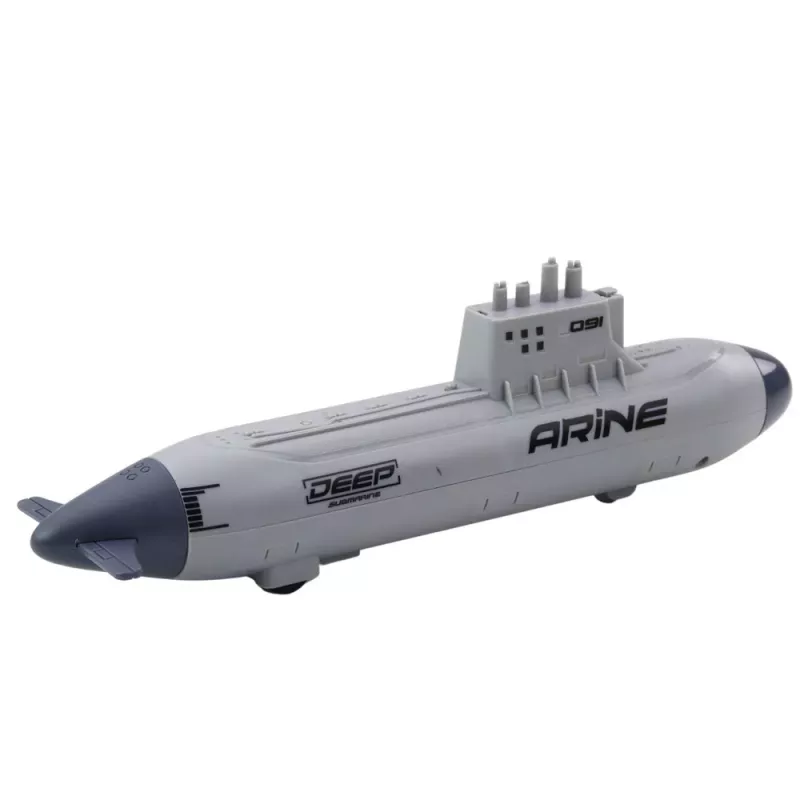 LEAN TOYS Schip onderzeeër torpedo schieten aandrijving grijs 28 cm