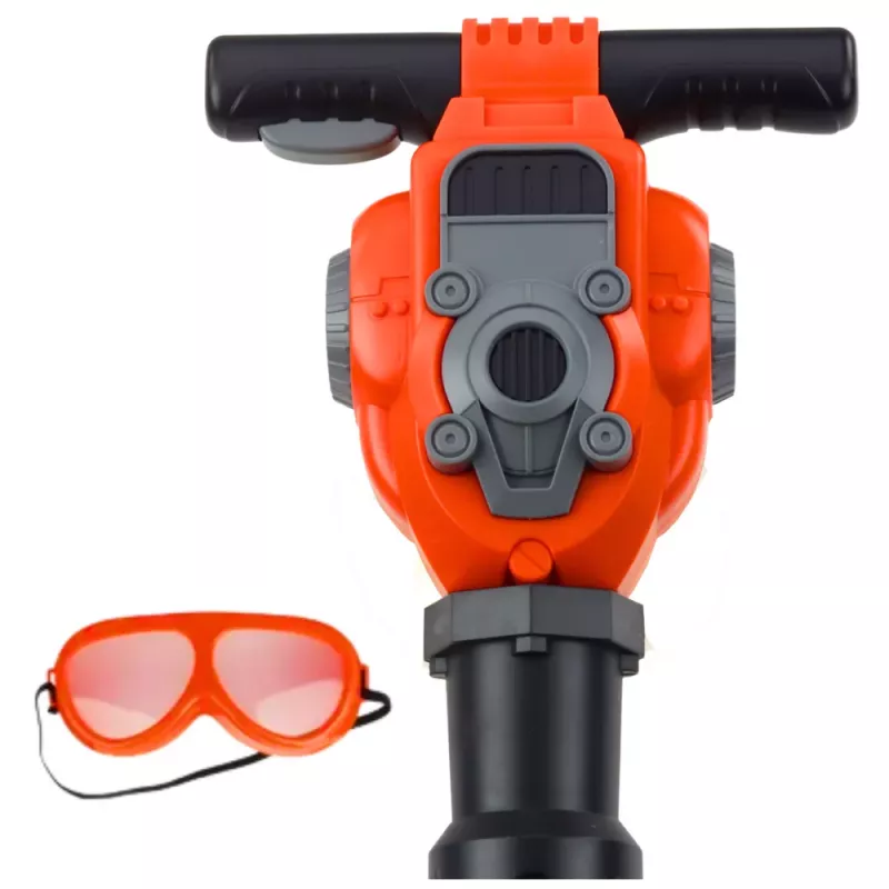 LEAN TOYS Handyman set luchthamer met veiligheidsbril oranje