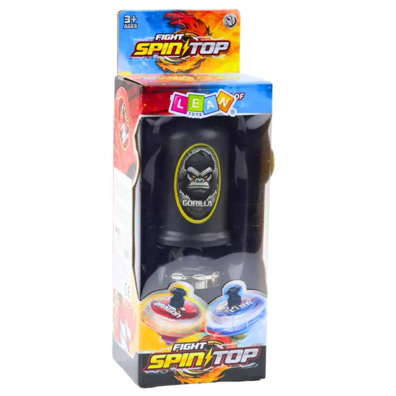 LEAN TOYS Vliegende schijf gorilla zwarte spinner werper set