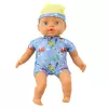 LEAN TOYS Babypop blauwe kleding met patronen hoed met oren 31cm