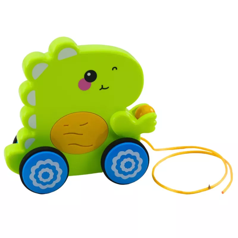 LEAN TOYS baby dinosaurus trekdiertje geluiden rammelaar groen