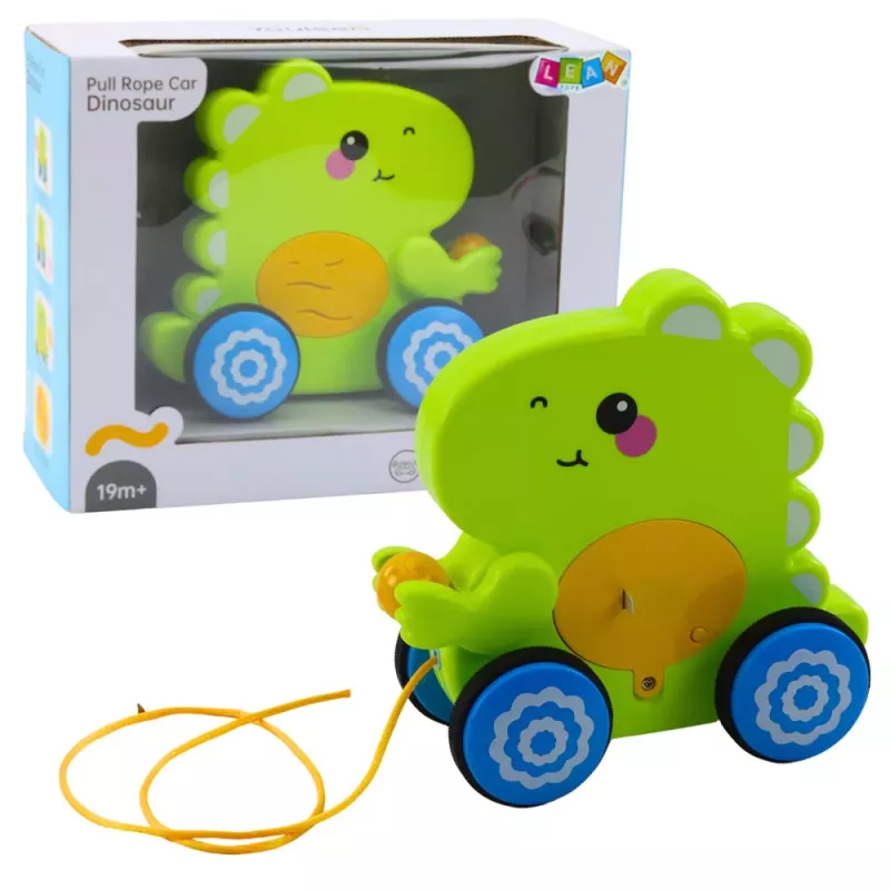 LEAN TOYS baby dinosaurus trekdiertje geluiden rammelaar groen
