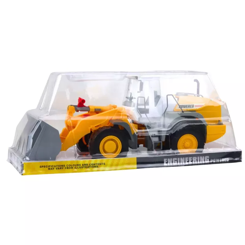 LEAN TOYS graafmachine bouwplaatsvoertuig grote beweegbare schep grijs-geel