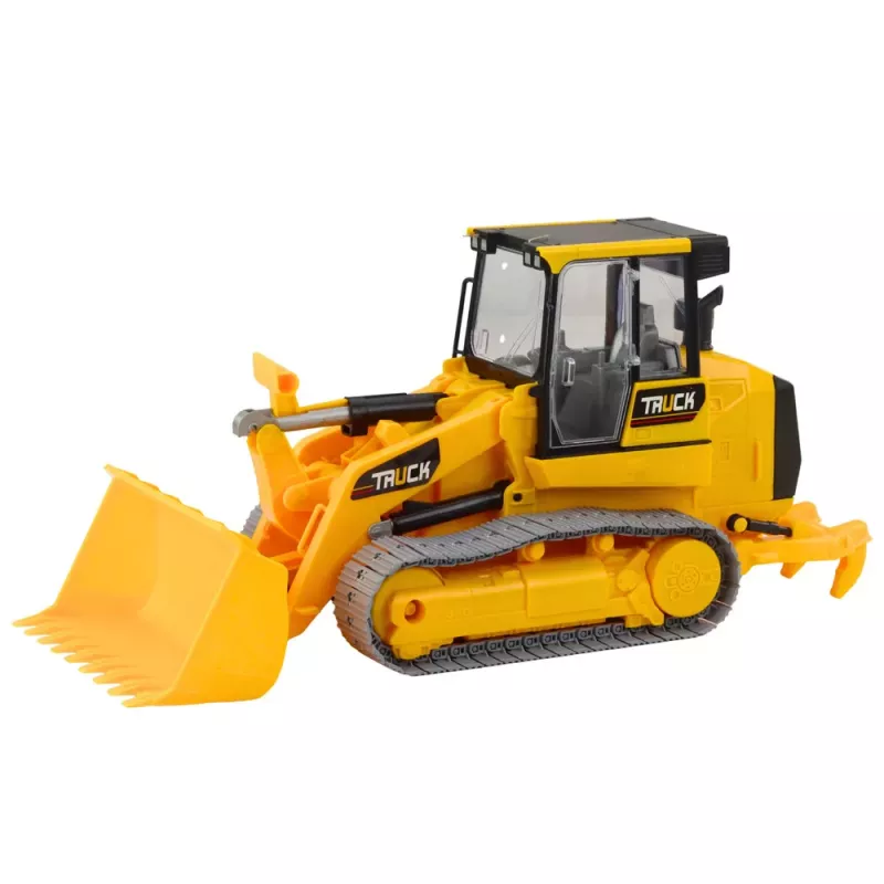 LEAN TOYS rupsbulldozer bouwvoertuig beweegbare schep geel