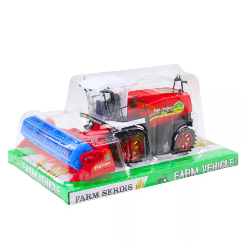 LEAN TOYS Maaidorser landbouw met maaibord aandrijving rood