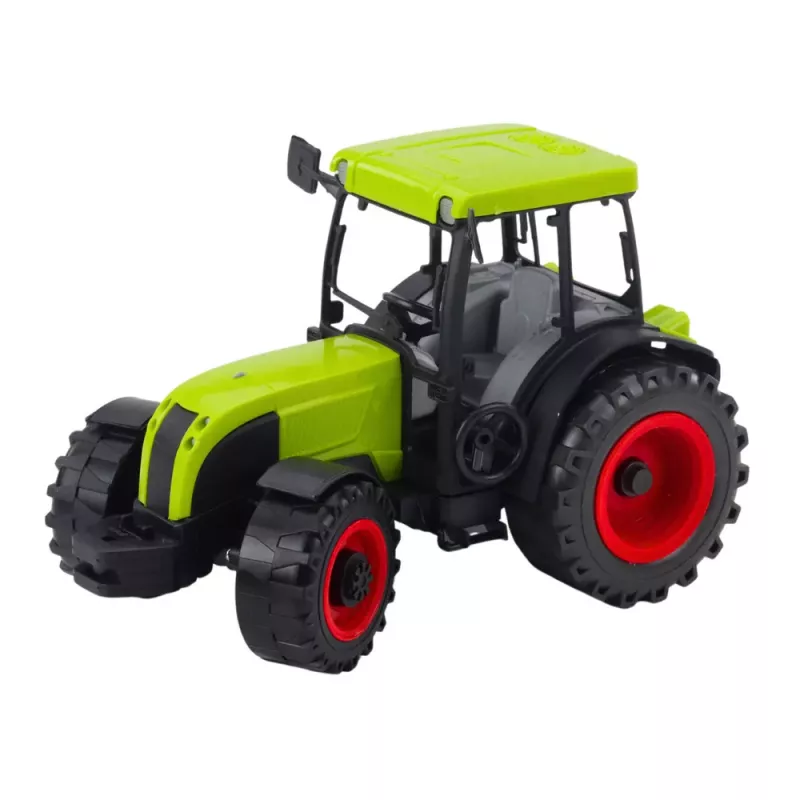 LEAN TOYS Groene landbouwtractor met aanhanger voor boomstammen 47cm